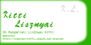 kitti lisznyai business card